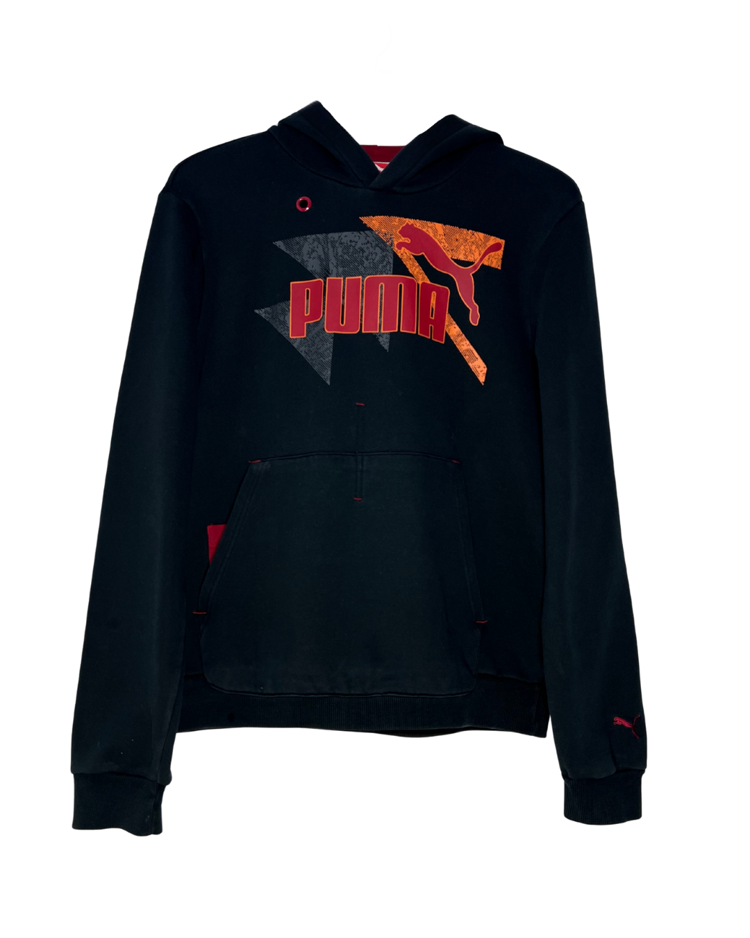 Sudadera Puma Vintage Negra con Estampado y Capucha - Talla M