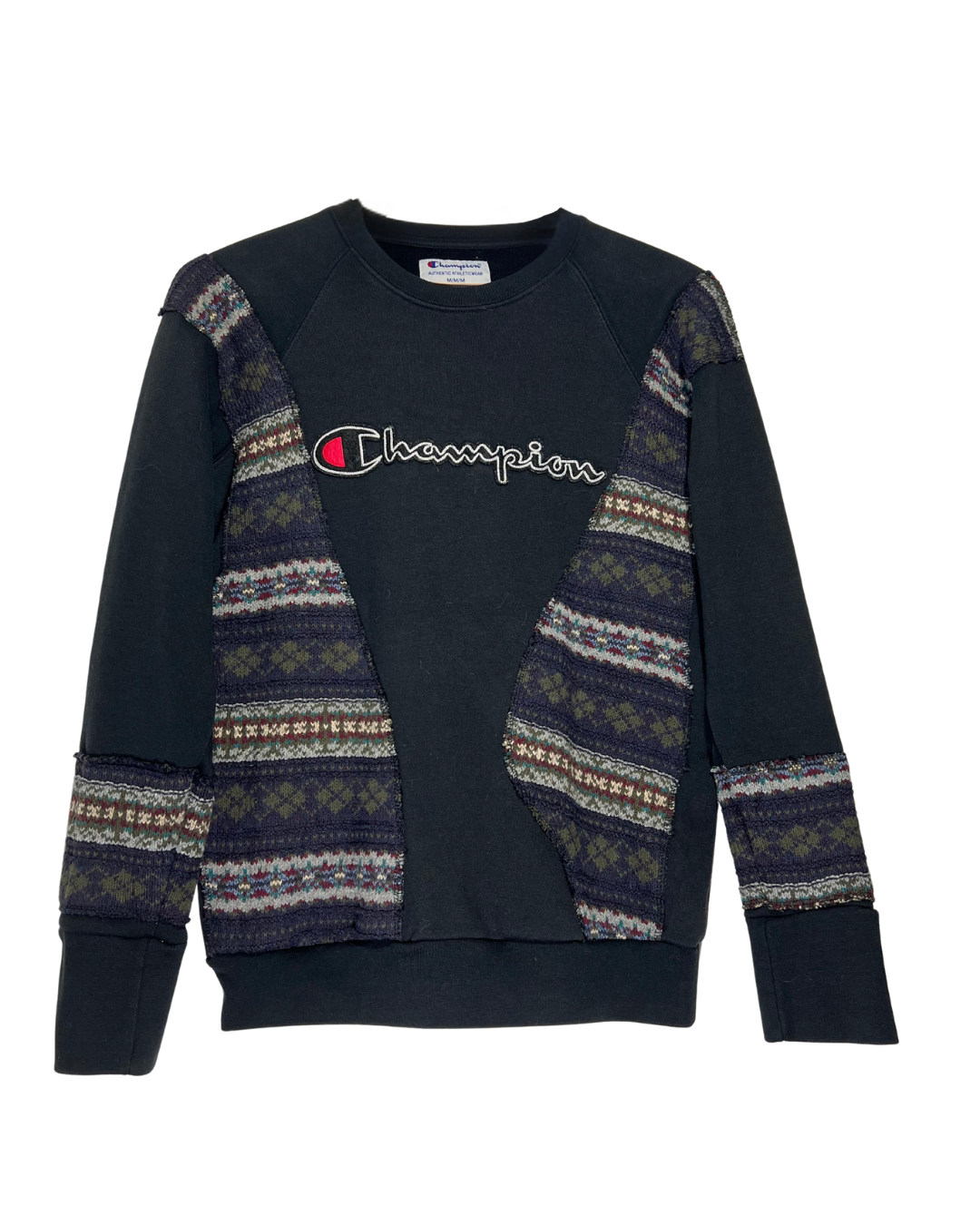 Sudadera Champion Vintage Negra Estampado Navideño - Talla M