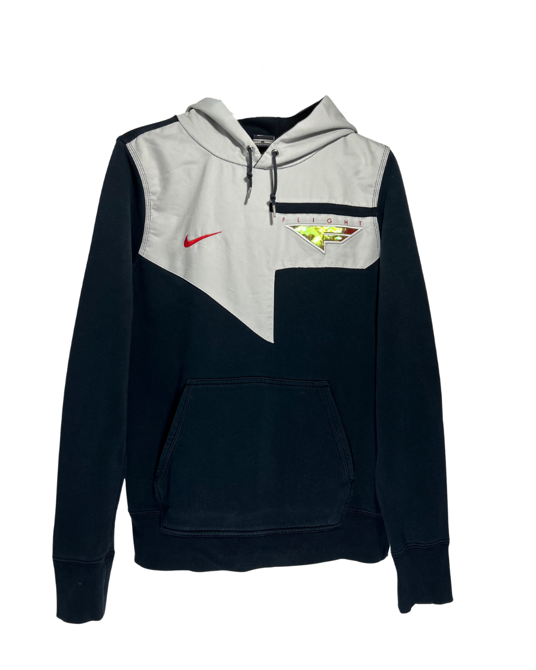 Sudadera Nike Vintage Azul Marino y Blanca con Capucha - Talla S