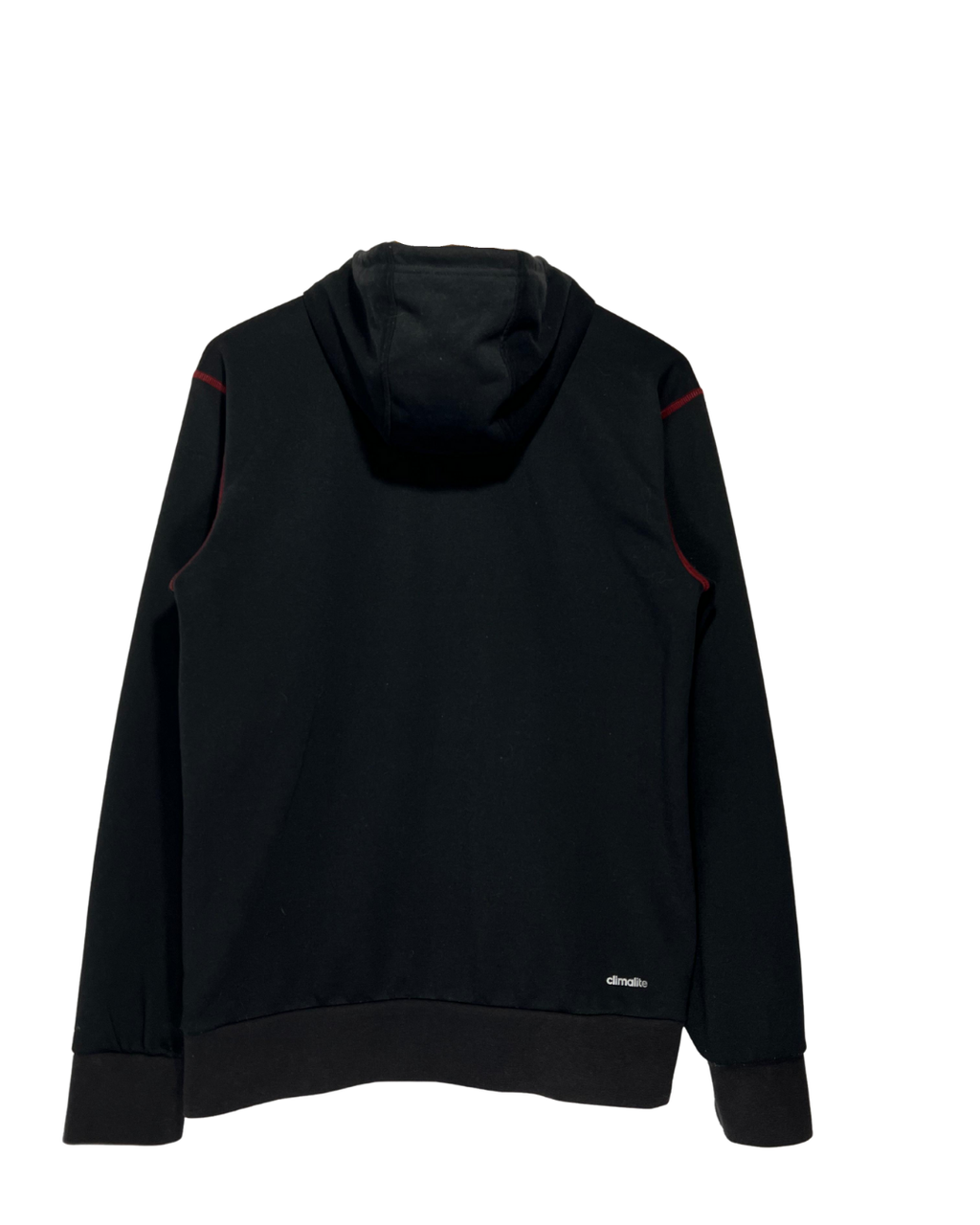 Chaqueta Chándal Adidas Vintage Negra y Roja con Capucha - Talla S