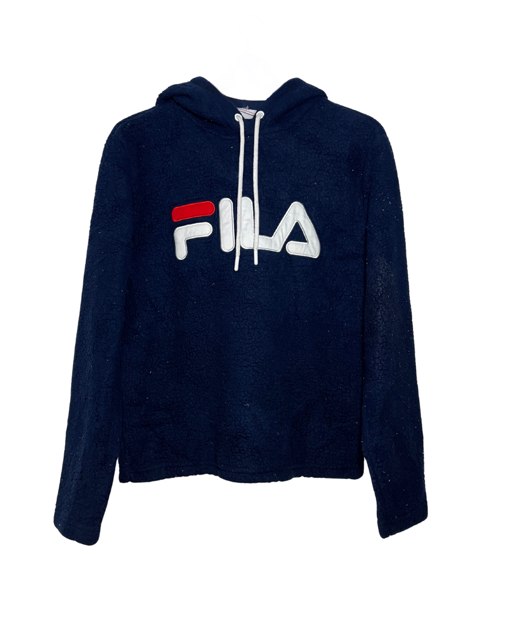Sudadera Fila Vintage Terciopelo Azul Marino con Capucha - Talla M