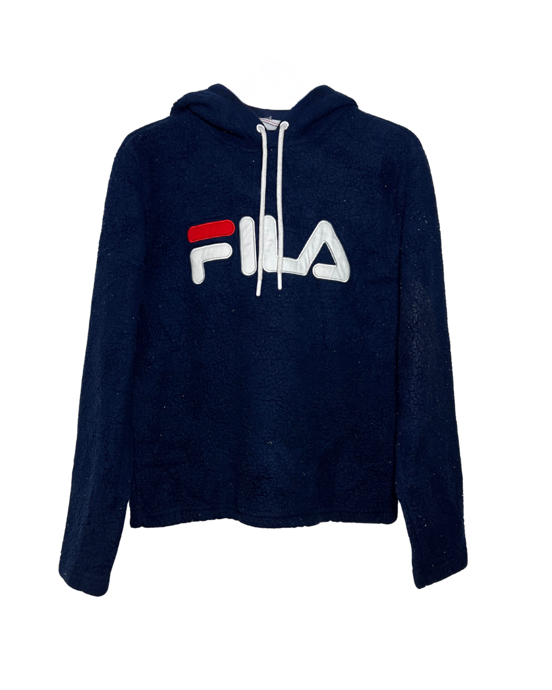 Sudadera Fila Vintage Terciopelo Azul Marino con Capucha - Talla M
