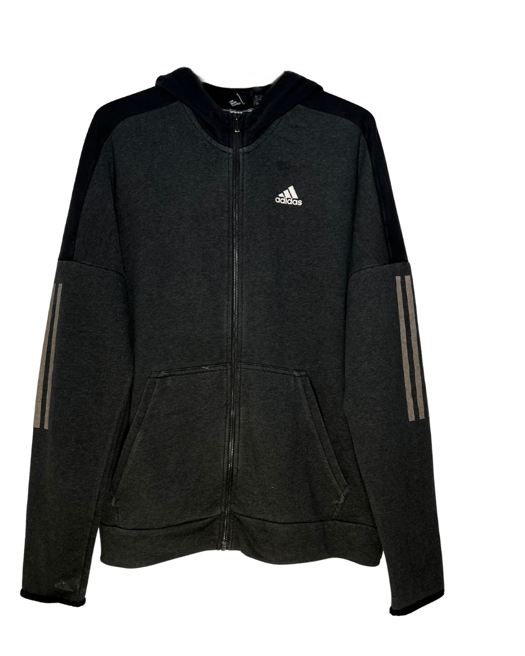 Chaqueta Chándal Adidas Vintage Gris Oscuro con Capucha - Talla L