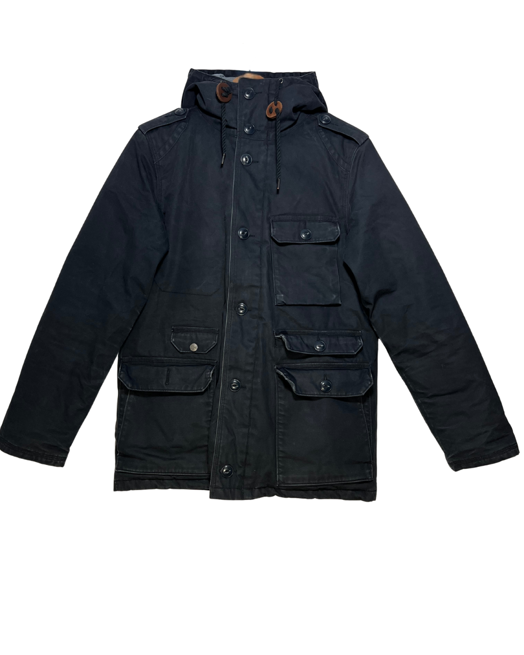 Chaqueta Abrigo Levi's Vintage Azul Marino con Capucha - Talla S