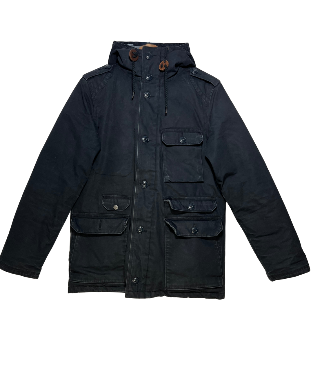 Chaqueta Abrigo Levi's Vintage Azul Marino con Capucha - Talla S