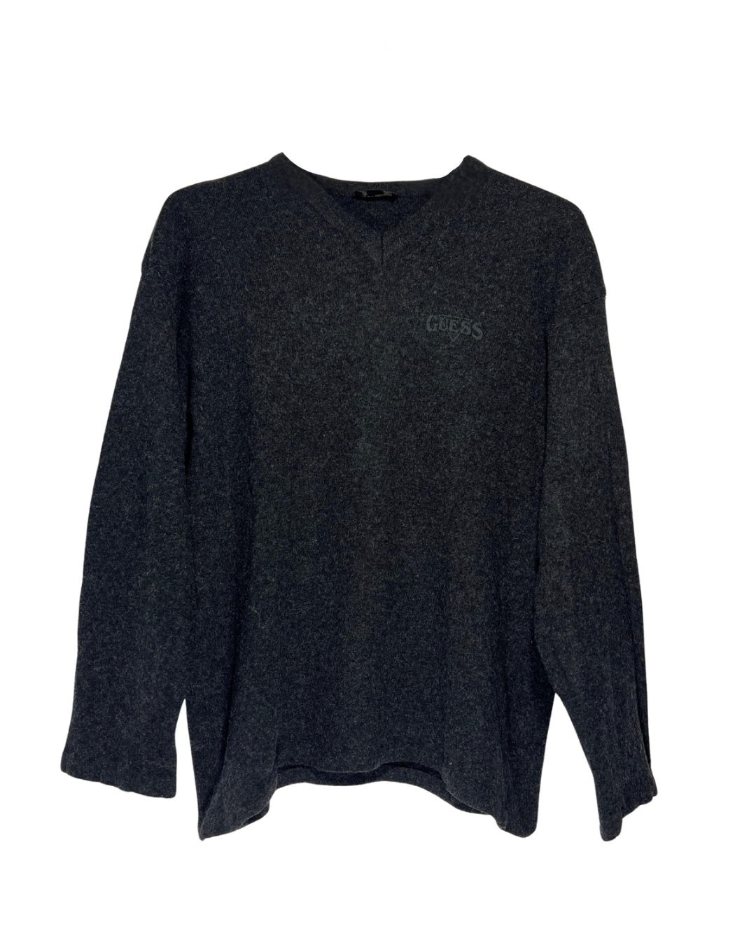 Jersey Guess Vintage Gris Oscuro de Tela Gruesa - Talla M