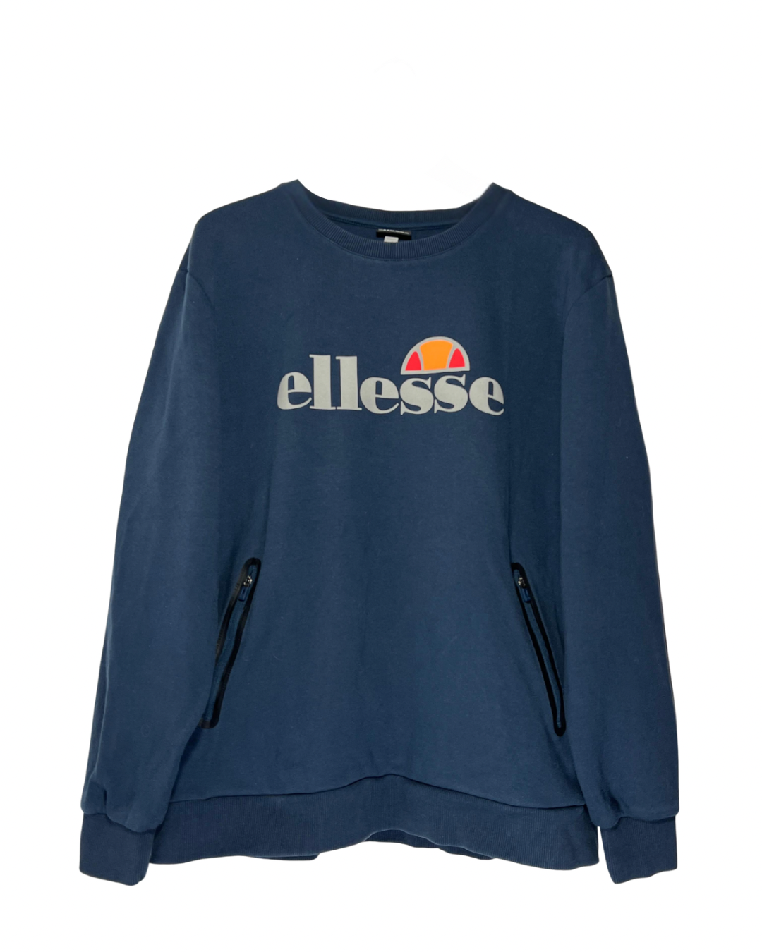 Sudadera Ellesse Vintage Azul Marino Sin Capucha - Talla L