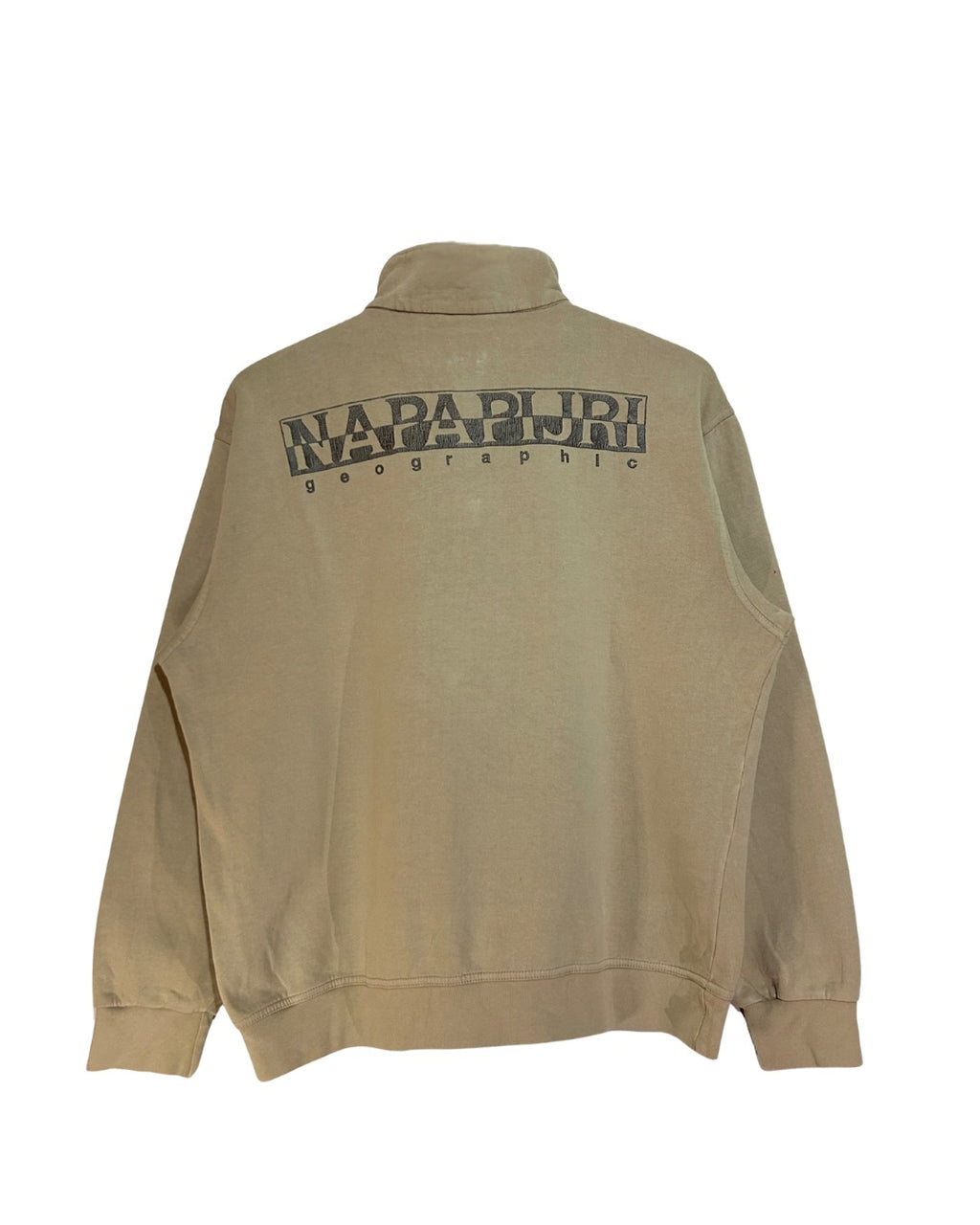 Sudadera Napapijri Vintage Crema Media Cremallera - Talla M